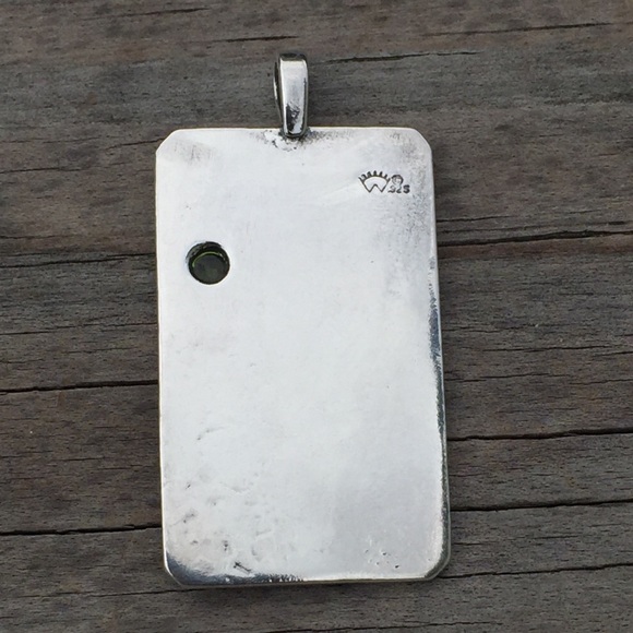 Wheel of Fortune Pendant .925 Sterling Silver w/ genuine Peridot gem Made in USA - Picture 5 of 6